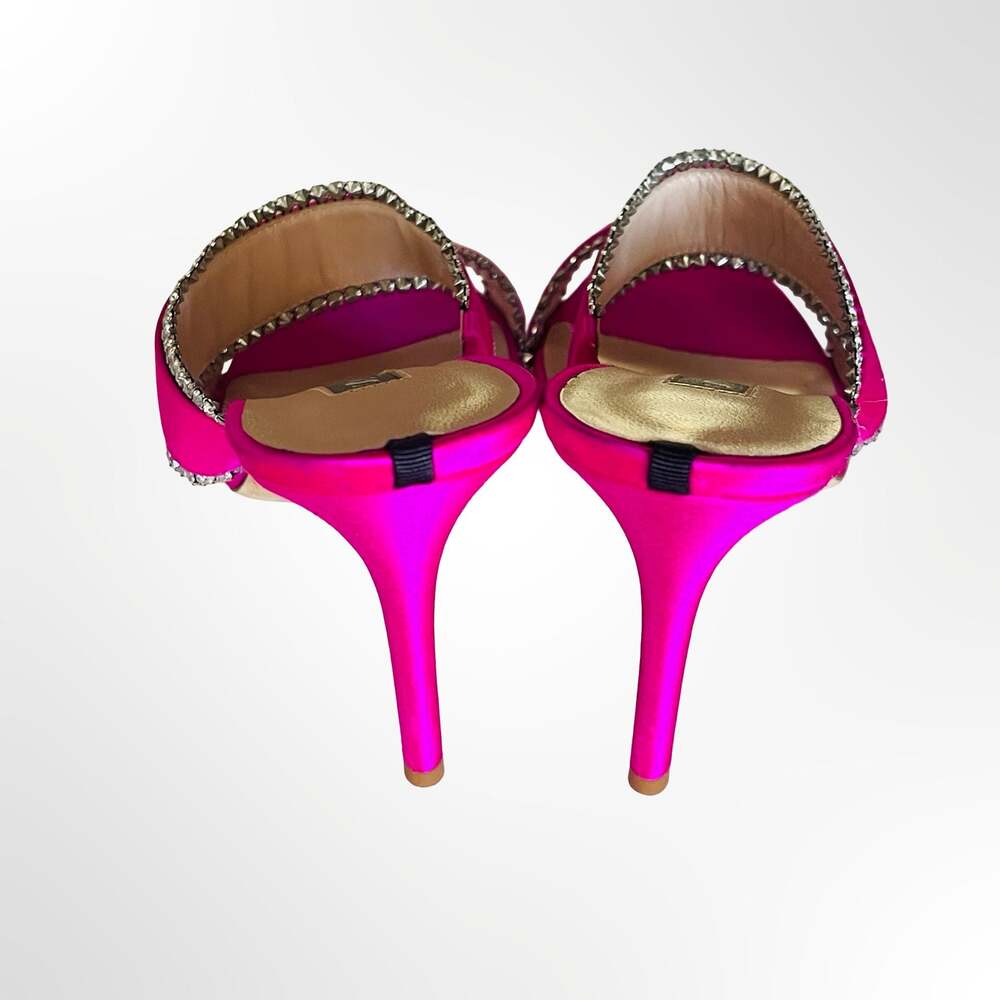 SJP by Sarah Jessica Parker Blossom Rhinestone-Embellished Satin Slide Heels - Picture 6 of 9